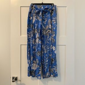 J Crew wide leg cropped linen pants